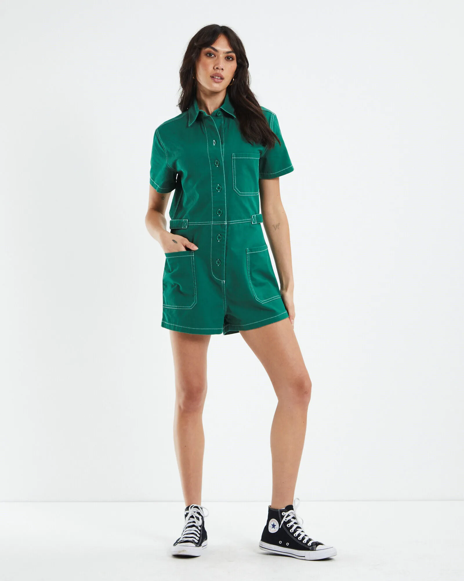 Insight Ayden Workwear Short Boilersuit Green