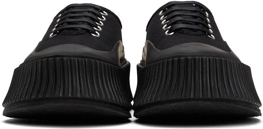 Jil Sander Black Canvas Platform Sneakers