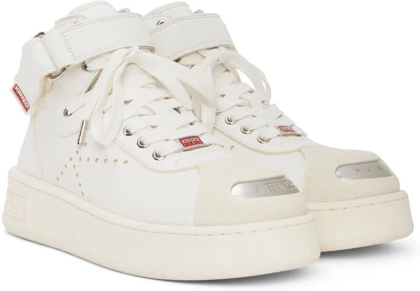 Kenzo White Paris Hoops Sneakers