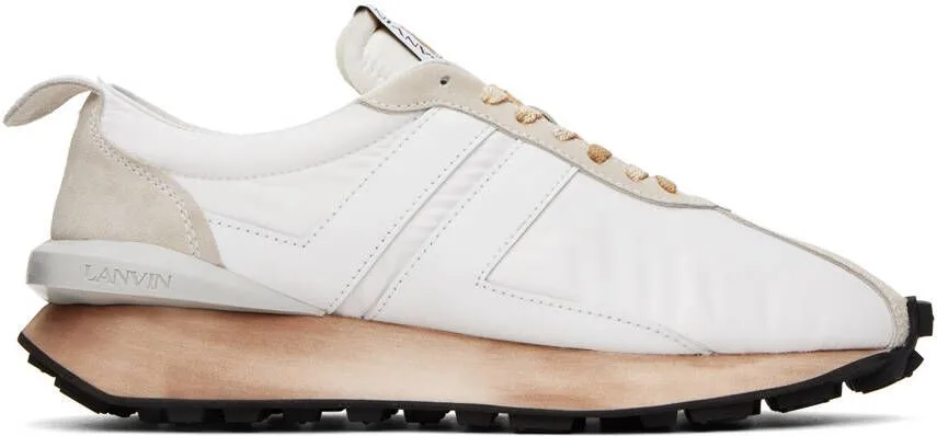 Lanvin White & Beige Bumpr Sneakers