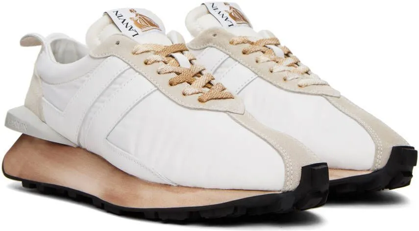 Lanvin White & Beige Bumpr Sneakers