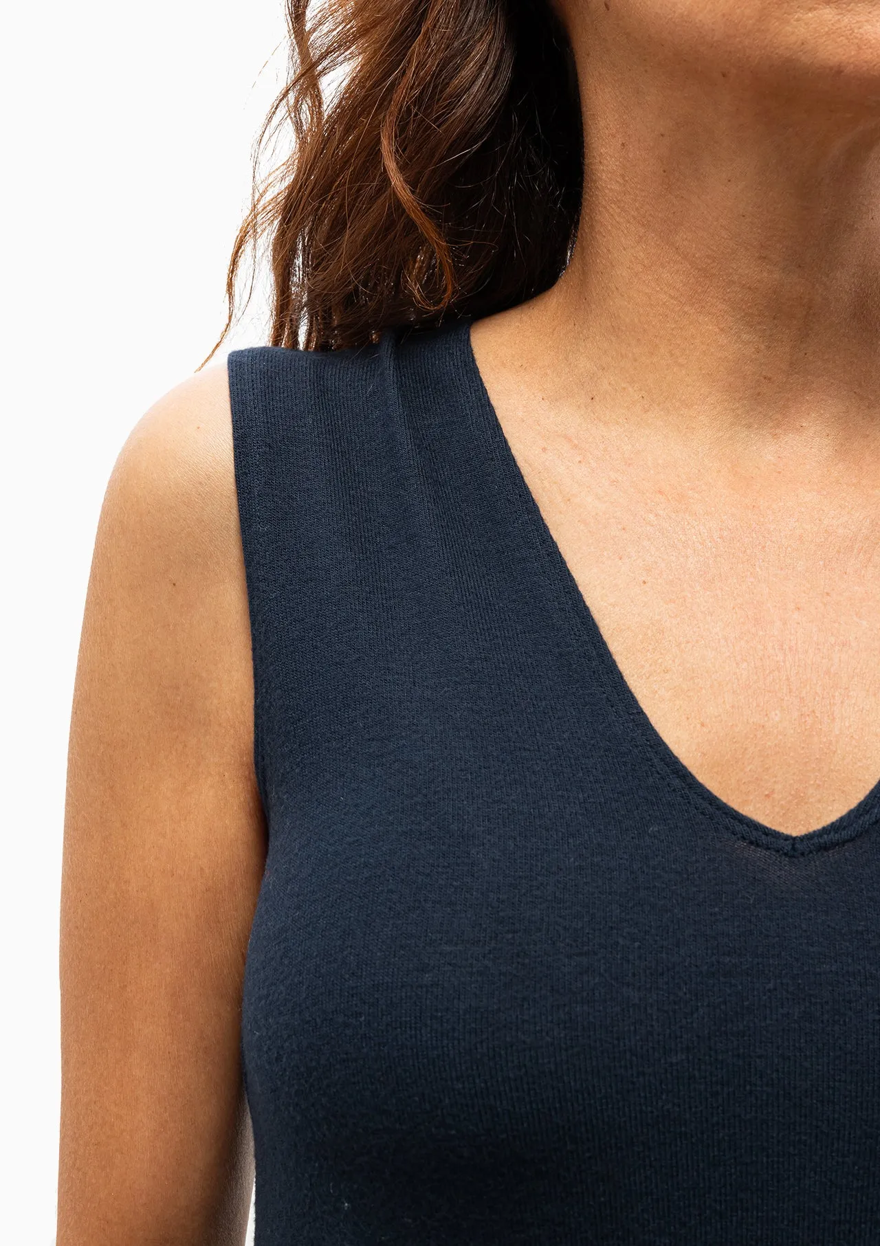 Lauren V Neck Vest | Navy