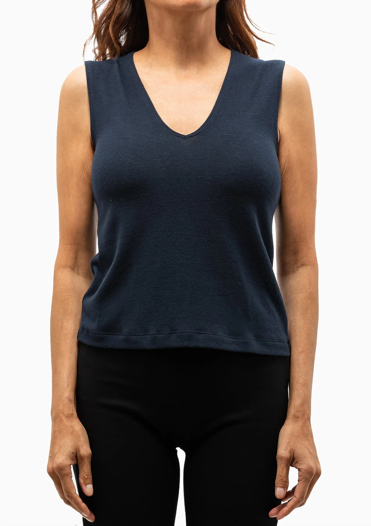 Lauren V Neck Vest | Navy