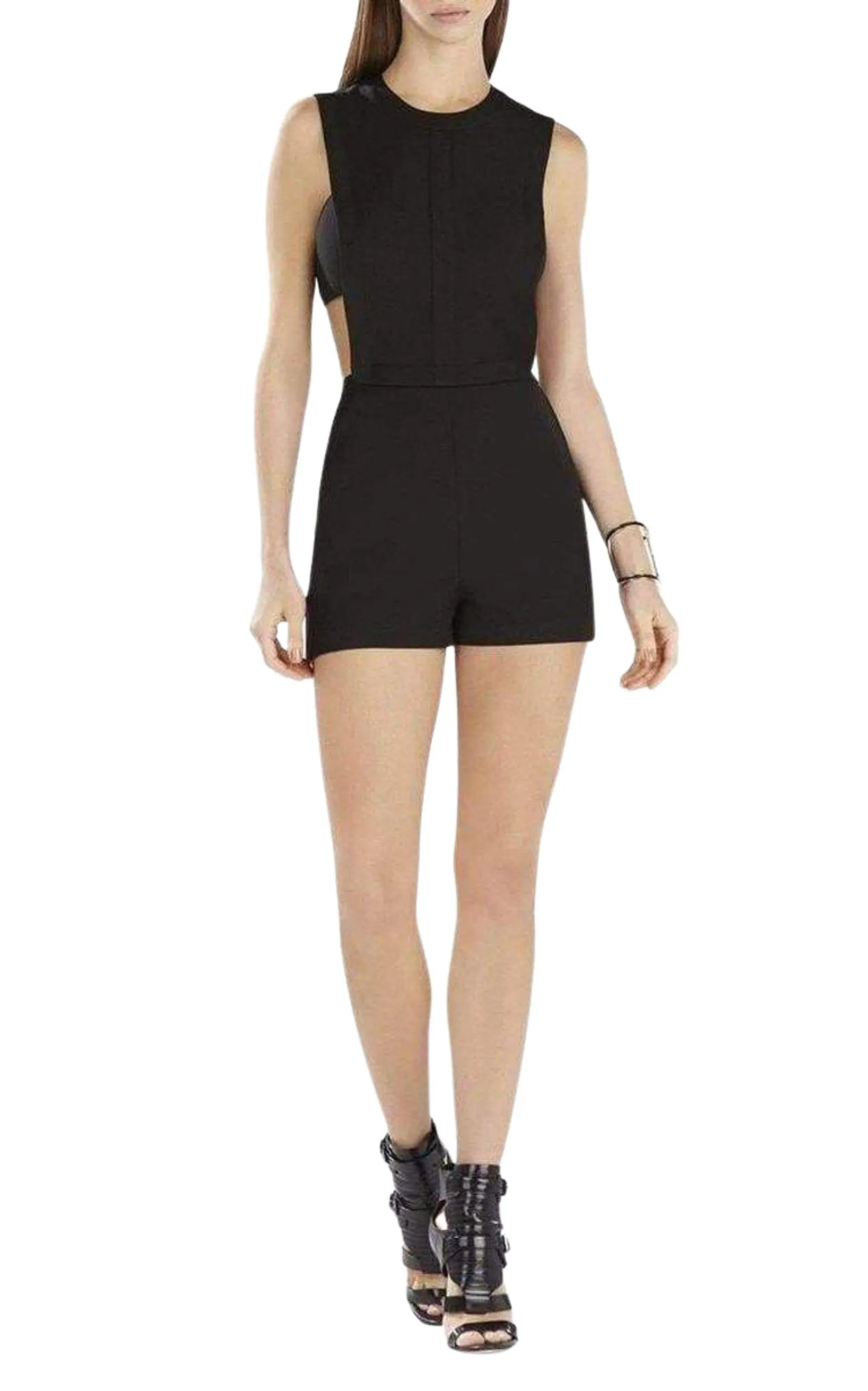 Leni Bib Front Black Romper