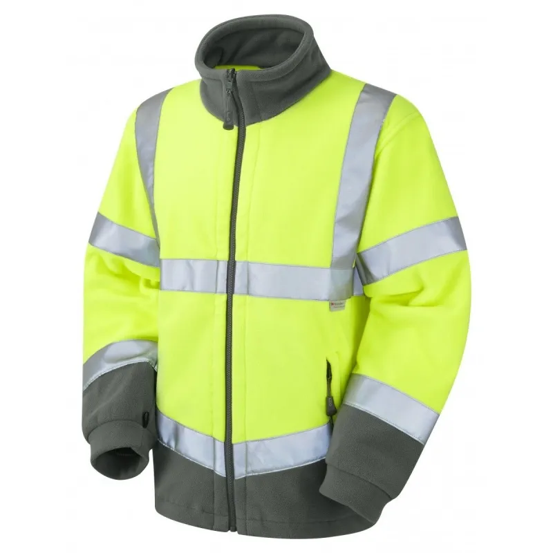 Leo Workwear EcoViz F01 Hartland Hi-Vis Yellow Fleece