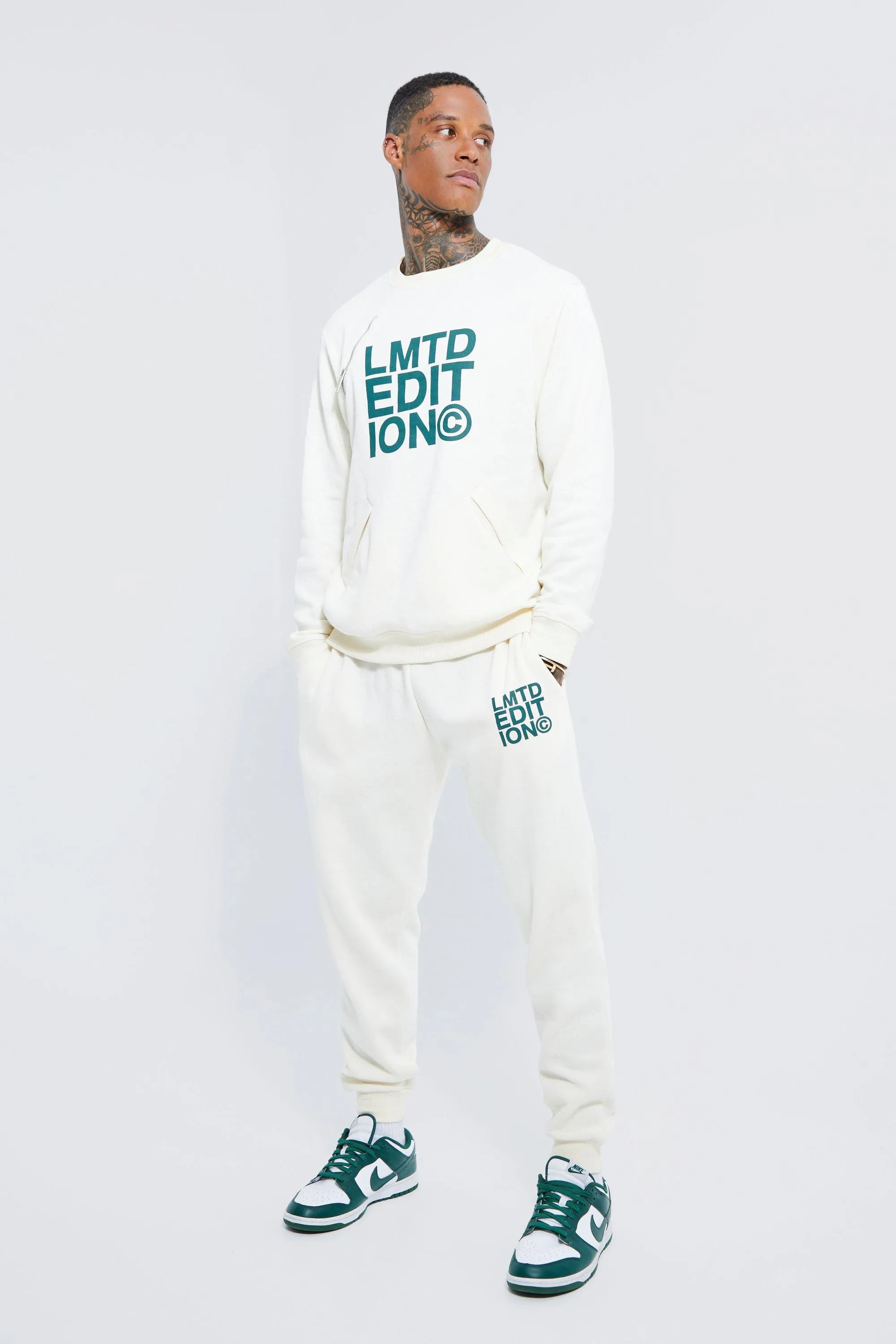 Lightweight Limited Zip Sweatshirt Tracksuit | boohooMAN UK