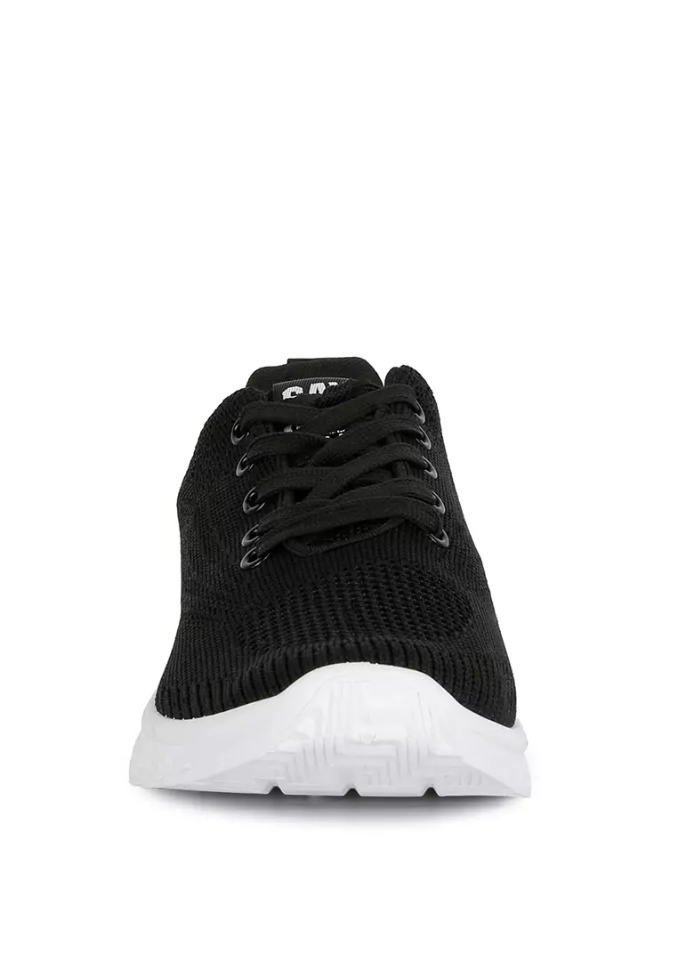 London Rag Black Lace Up Knit Sneakers