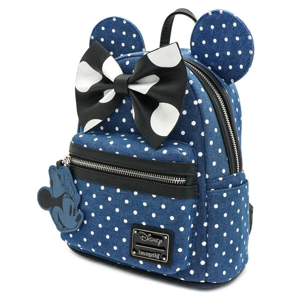 Loungefly X Disney Minnie Mouse Denim Mini Backpack