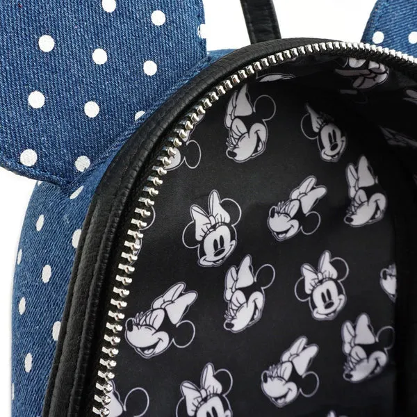 Loungefly X Disney Minnie Mouse Denim Mini Backpack