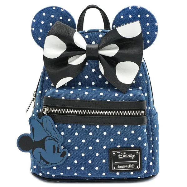 Loungefly X Disney Minnie Mouse Denim Mini Backpack