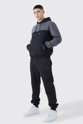 Man Official Color Block Hooded Tracksuit