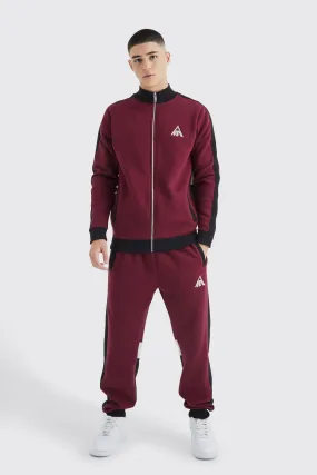 Man Panel Funnel Neck Sweatshirt Tracksuit | boohooMAN UK