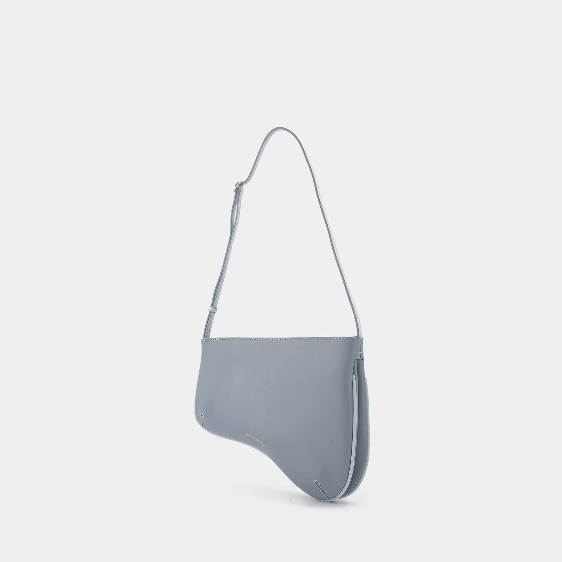 Manu Atelier  Curve Bag in Blue Leather