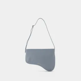 Manu Atelier  Curve Bag in Blue Leather