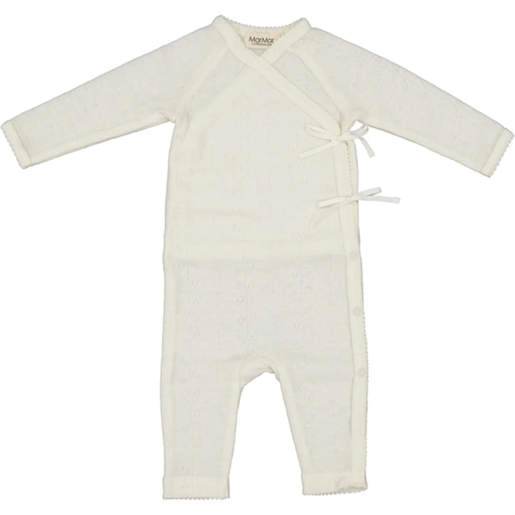 MarMar New Born Wool Pointelle Natural Rula Romper