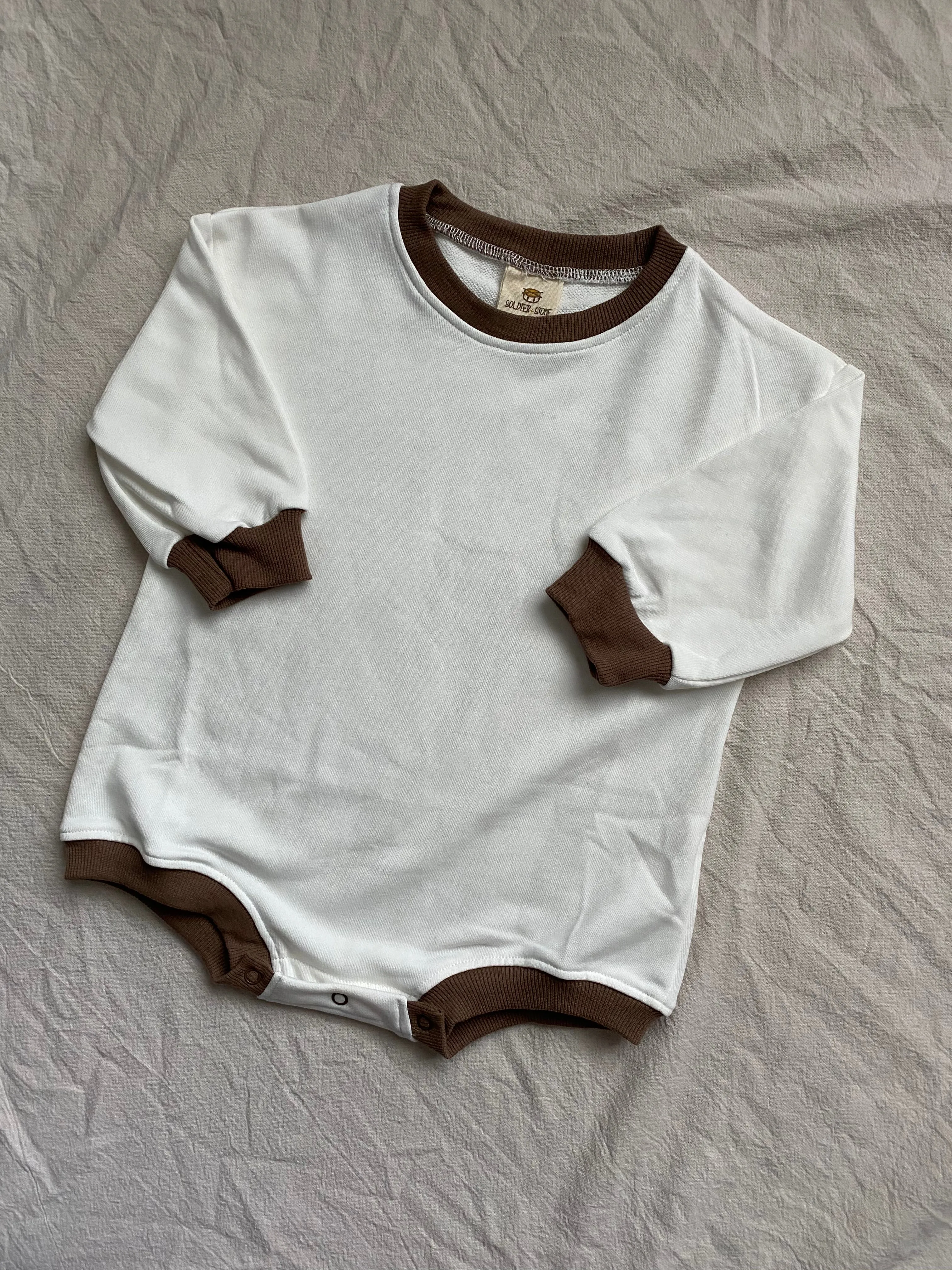 Mason Romper: Ivory-Choc