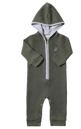 Me & Henry Blaine Hooded Romper in Green