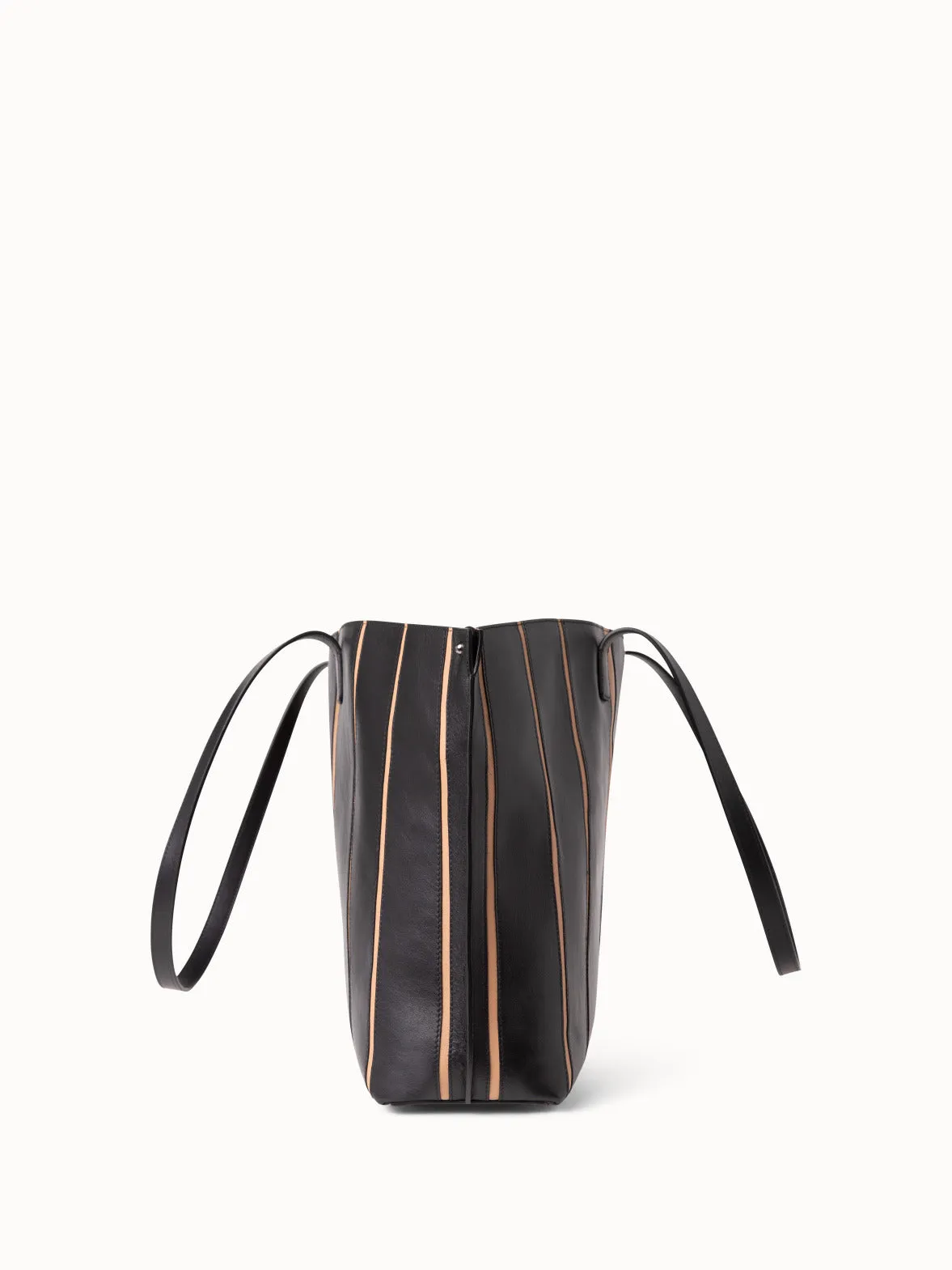 Medium Ai Shoulder Bag in Leather Stripes