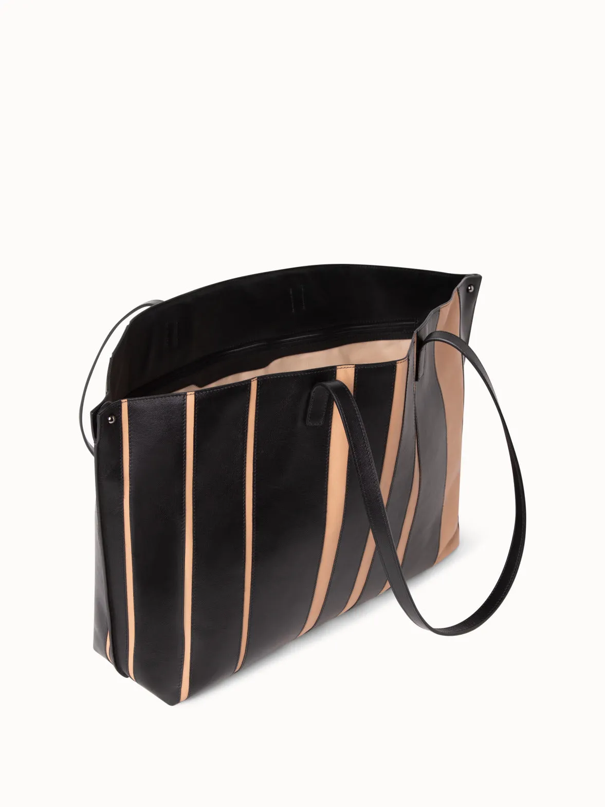 Medium Ai Shoulder Bag in Leather Stripes