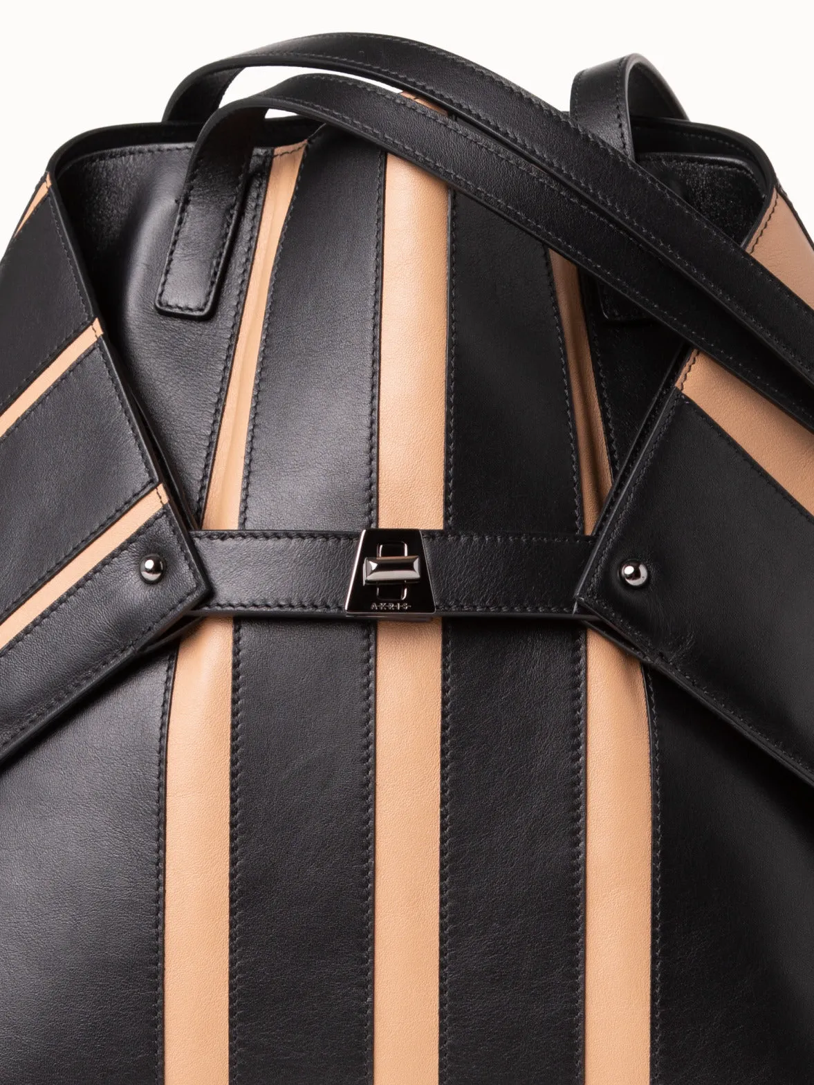 Medium Ai Shoulder Bag in Leather Stripes