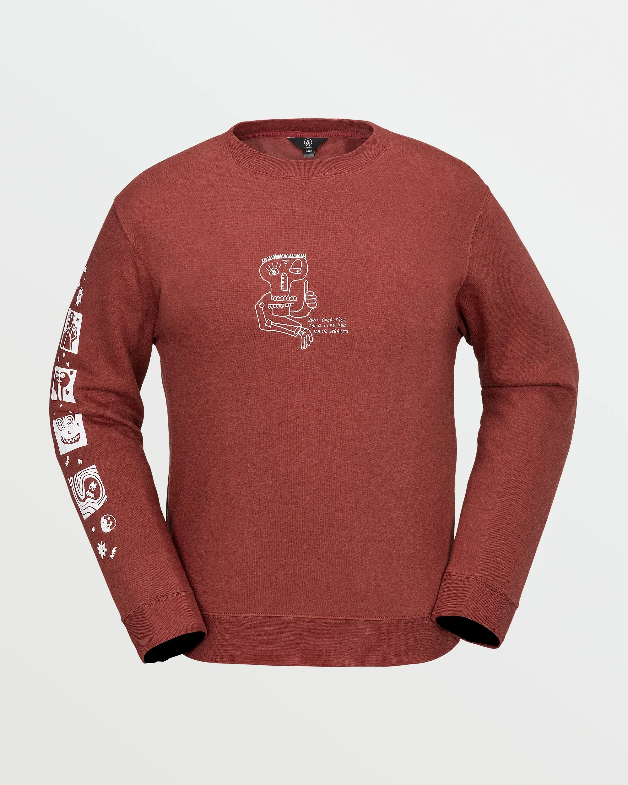 Mens Essential Crew Fleece - Redwood