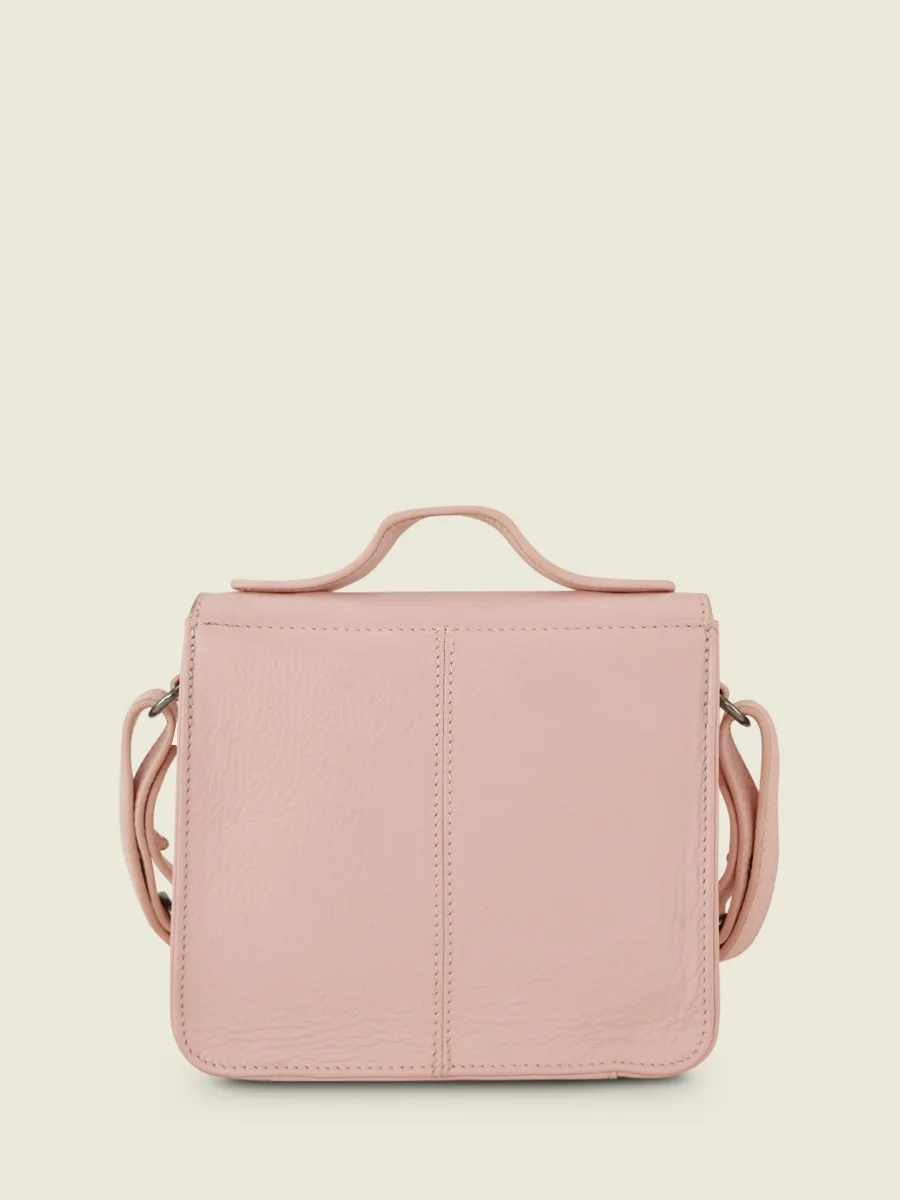 Mini Pink Leather Cross-Body Bag for Women - Mademoiselle George XS Pastel Pink | PAUL MARIUS