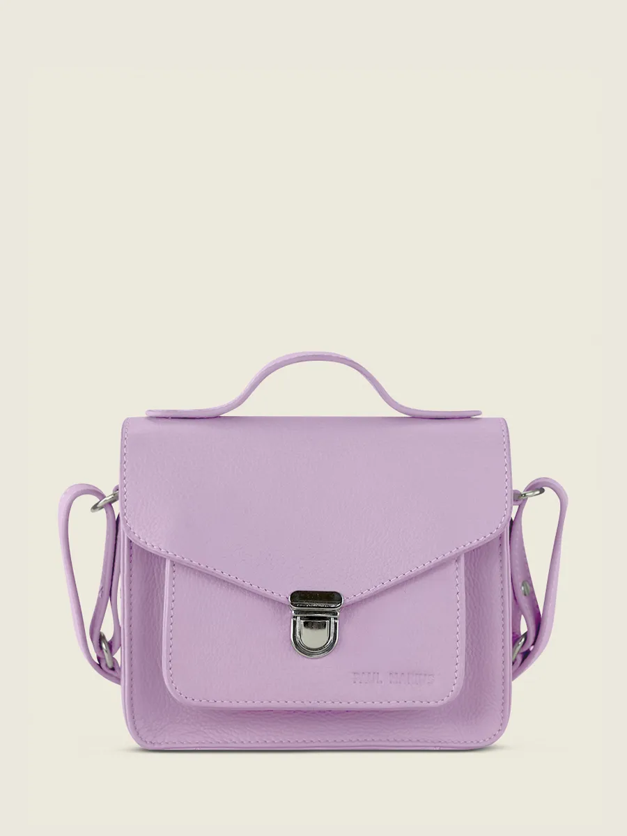 Mini Purple Leather Cross-Body Bag for Women - Mademoiselle George XS Pastel Lilac | PAUL MARIUS