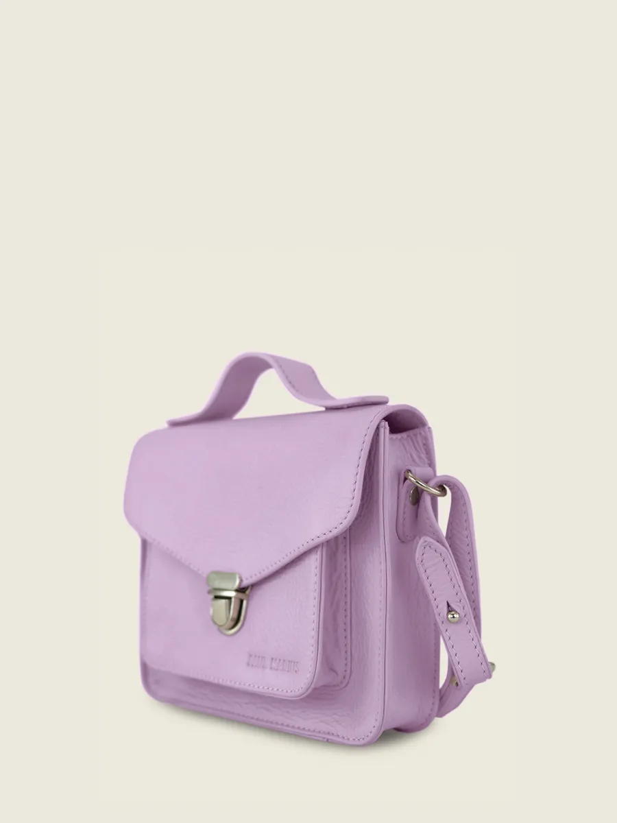 Mini Purple Leather Cross-Body Bag for Women - Mademoiselle George XS Pastel Lilac | PAUL MARIUS