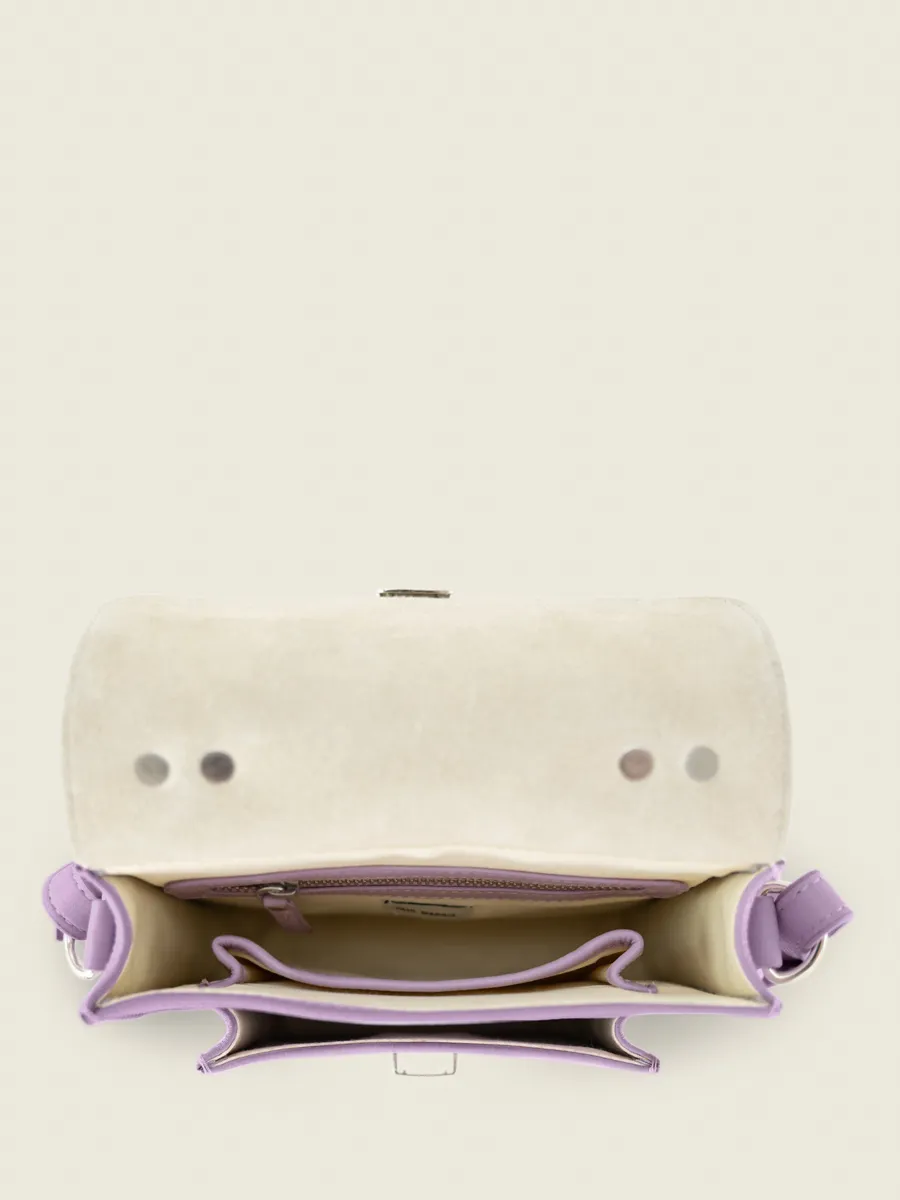 Mini Purple Leather Cross-Body Bag for Women - Mademoiselle George XS Pastel Lilac | PAUL MARIUS