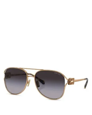 Miu Miu Aviator Sunglasses, 58mm