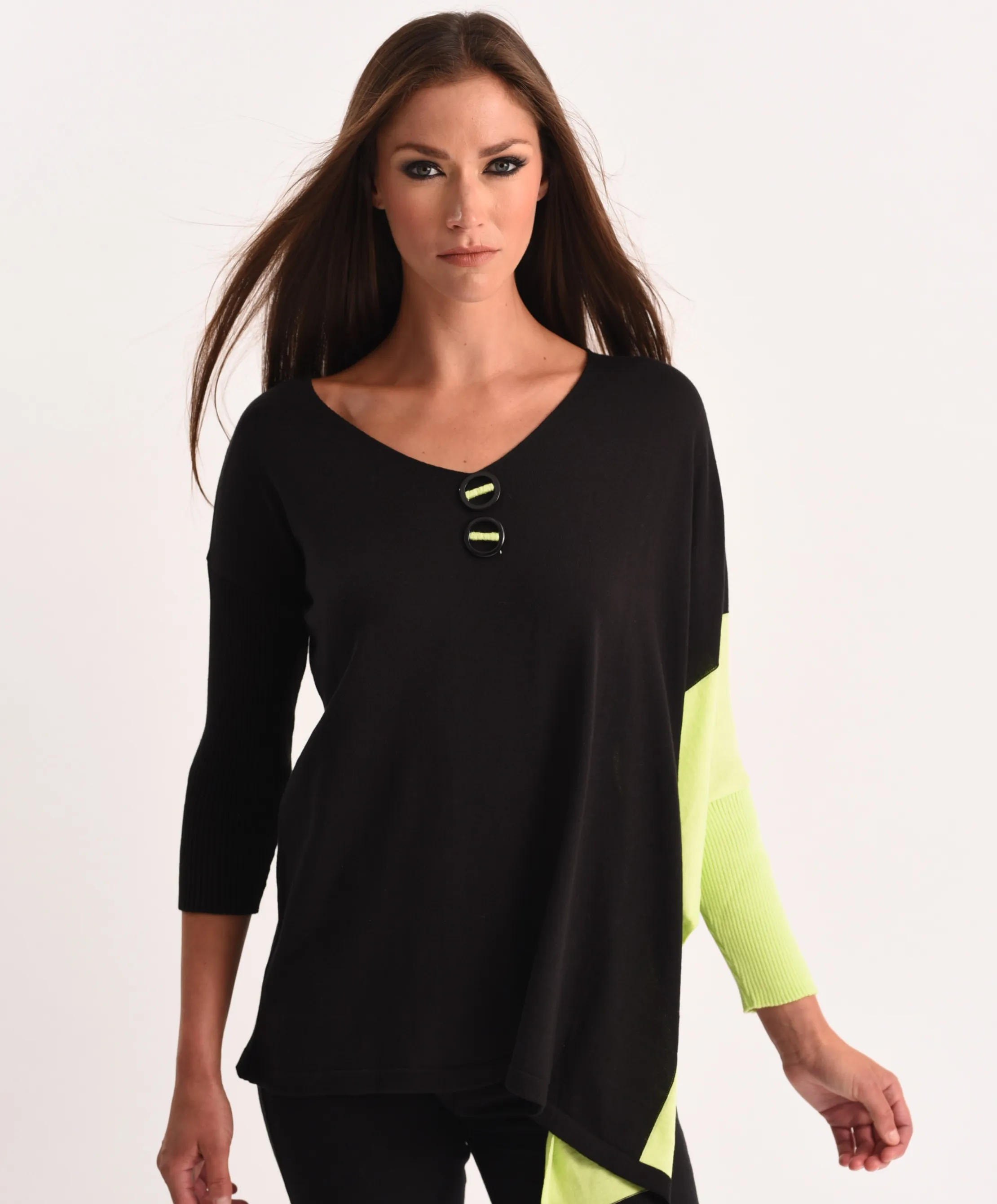 Neon Panel Slit Oversize Tunic