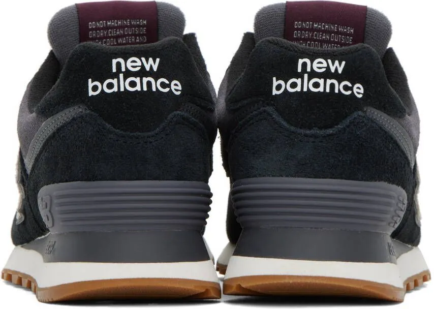 New Balance Black & Gray 574 Sneakers