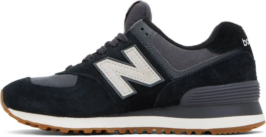 New Balance Black & Gray 574 Sneakers