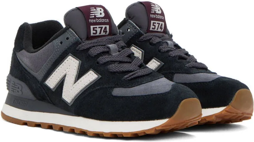 New Balance Black & Gray 574 Sneakers