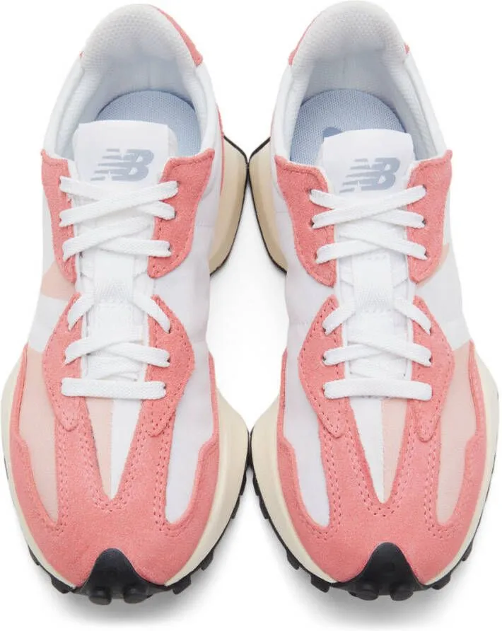 New Balance Pink & White 327 Sneakers