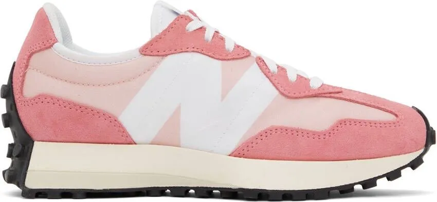 New Balance Pink & White 327 Sneakers