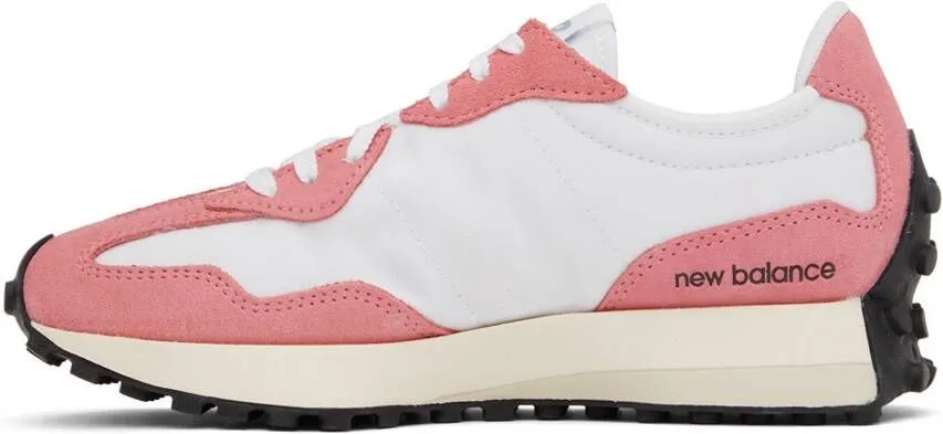 New Balance Pink & White 327 Sneakers