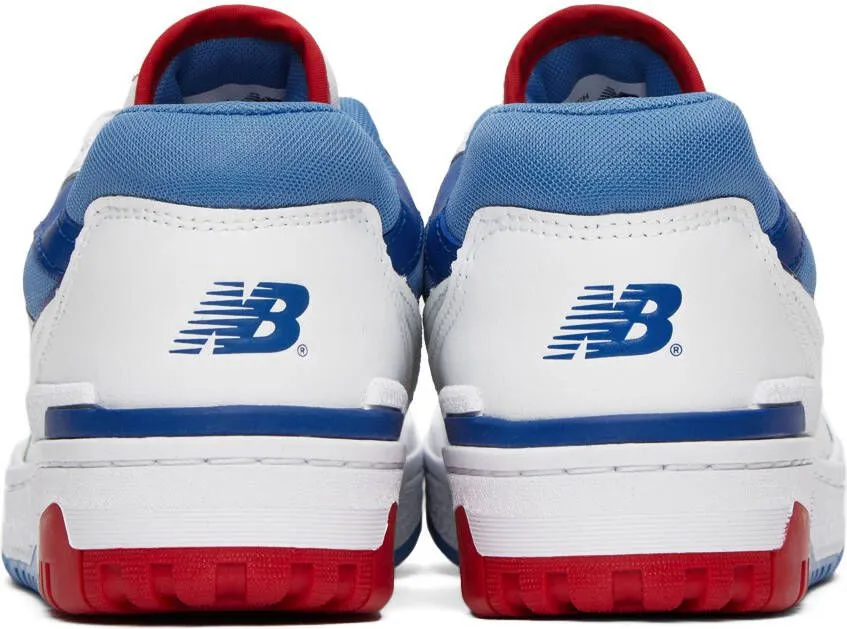 New Balance White & Blue 550 Sneakers