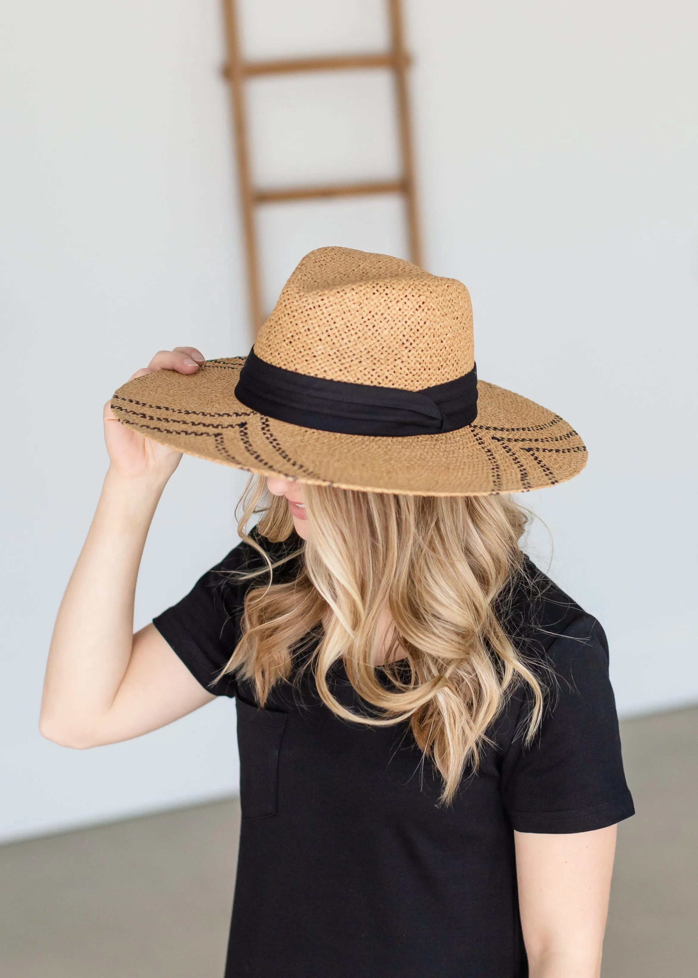 Oversized Black Detail Sun Hat - FINAL SALE