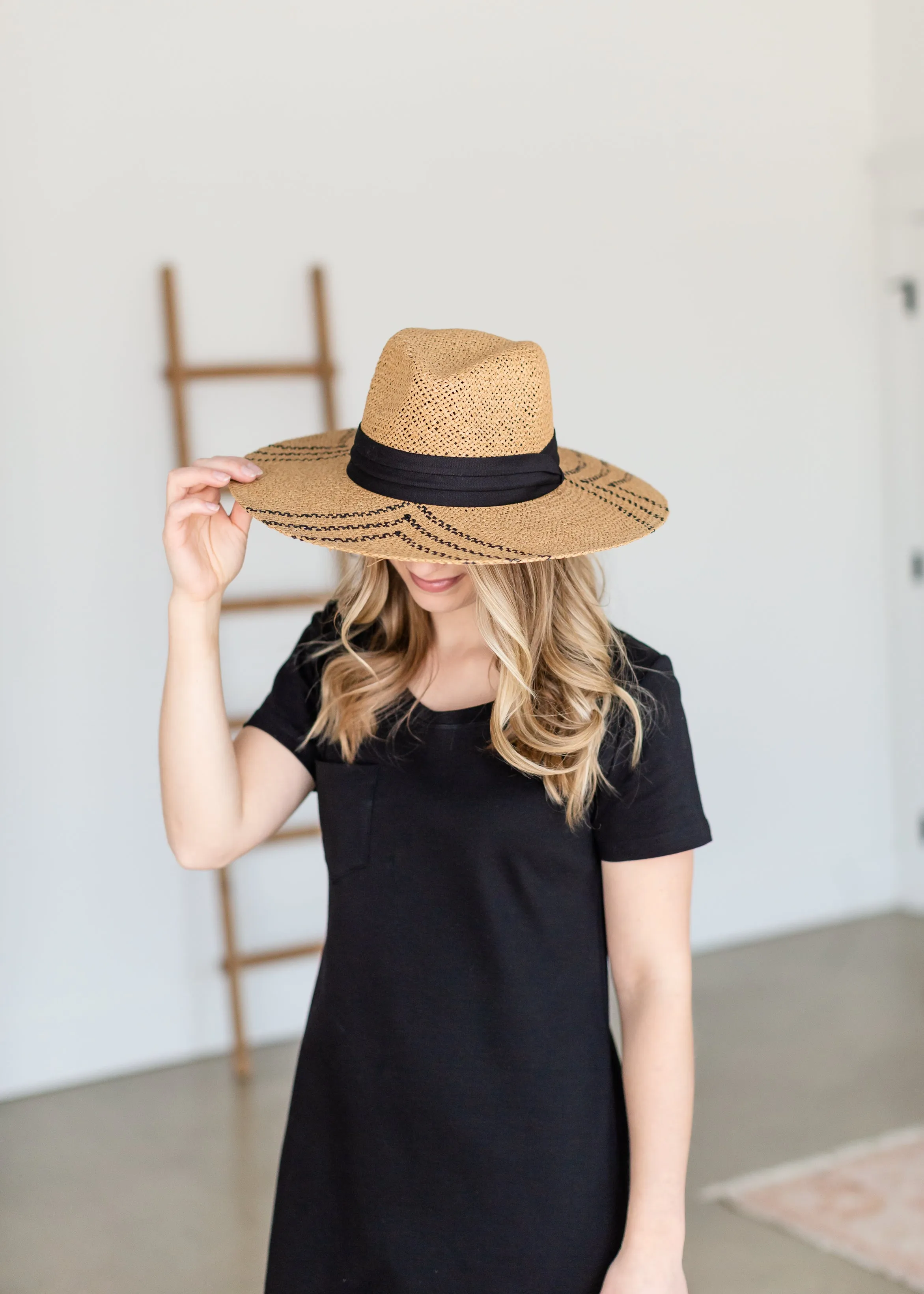 Oversized Black Detail Sun Hat - FINAL SALE