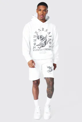 Oversized Dragon Graphic Short Tracksuit