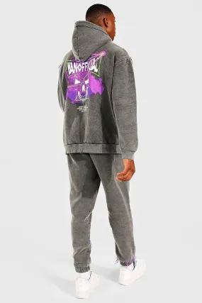 Oversized Man Frayed Hooded Tracksuit