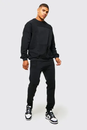 Oversized Man Patchwork Sweater Tracksuit