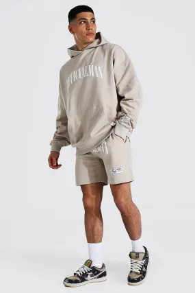 Oversized Official Man Short Hooded Tracksuit