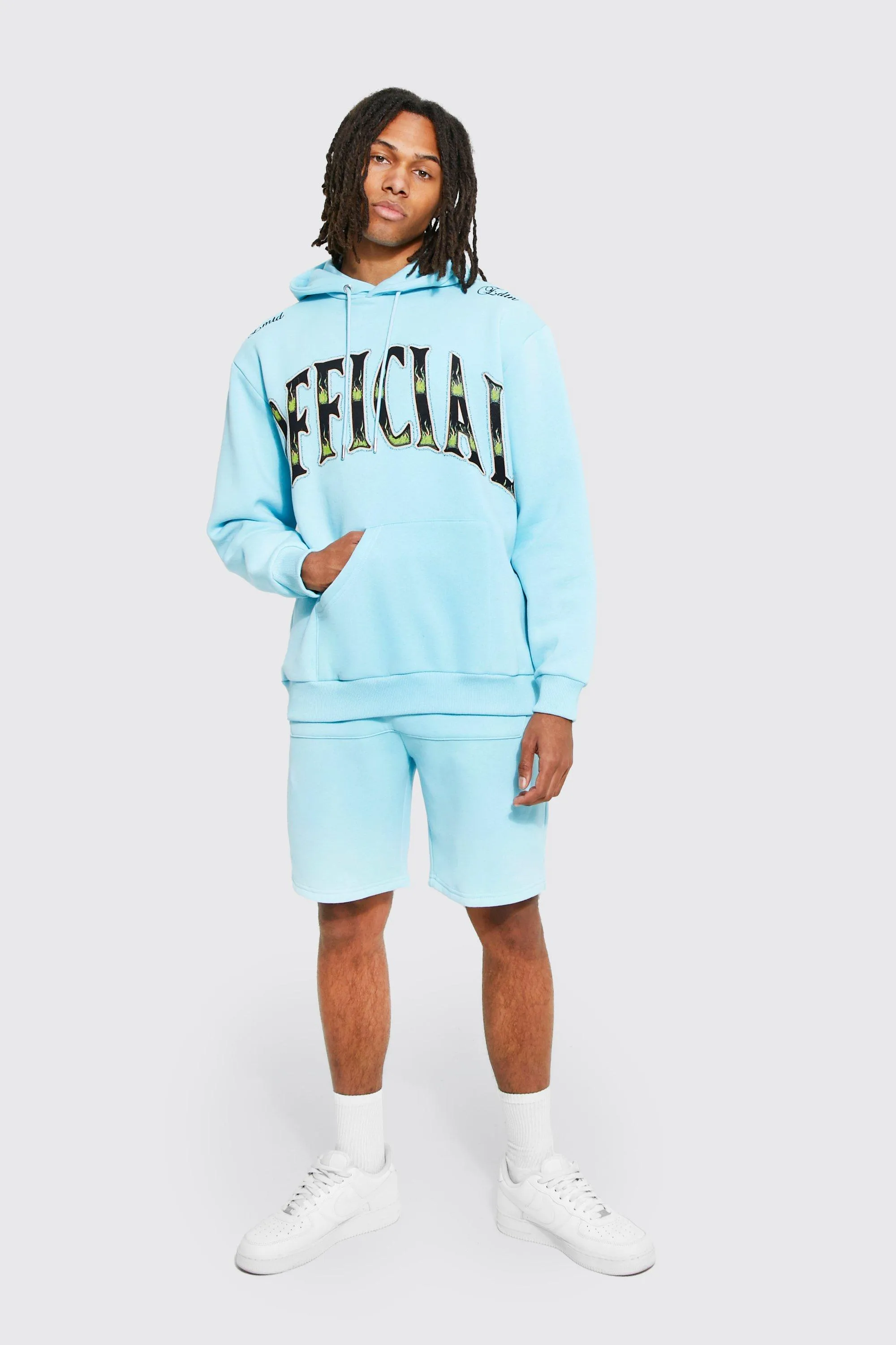 Oversized Official Skull Short Tracksuit | boohooMAN UK