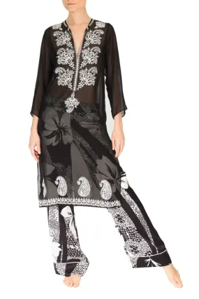 Paisley Embroidered Midi Tunic