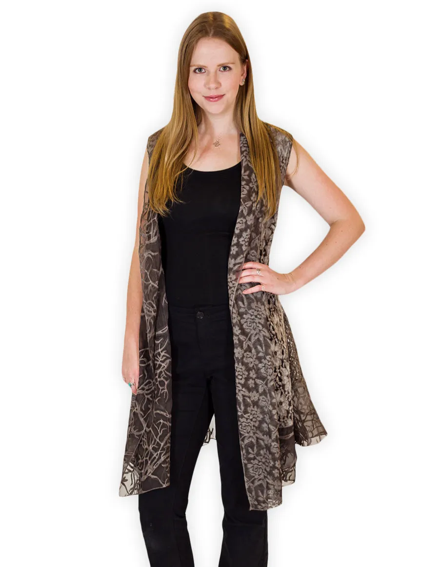 Palila Brown Lace Vest