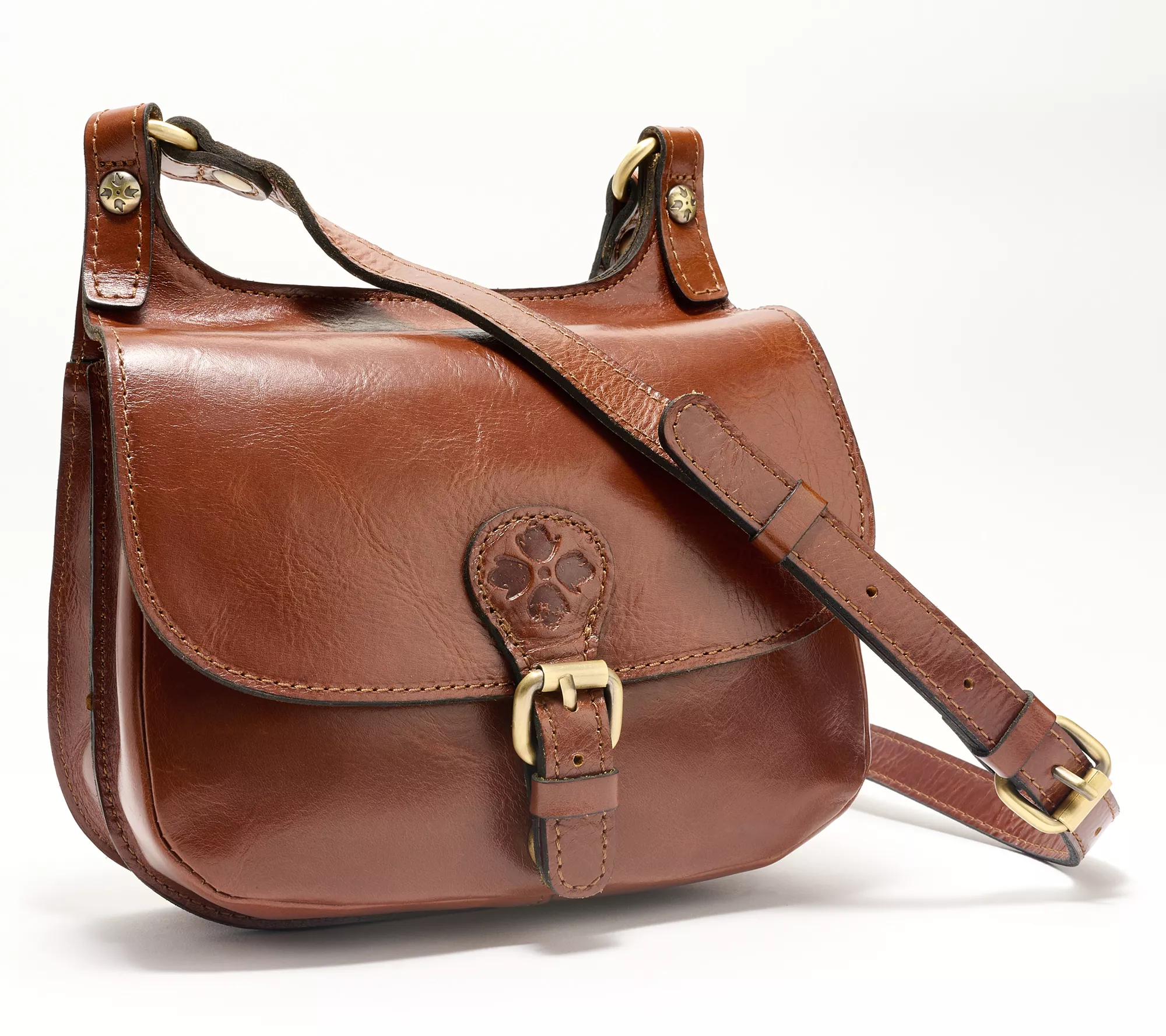 Patricia Nash Linny Leather Shoulder Saddle Bag