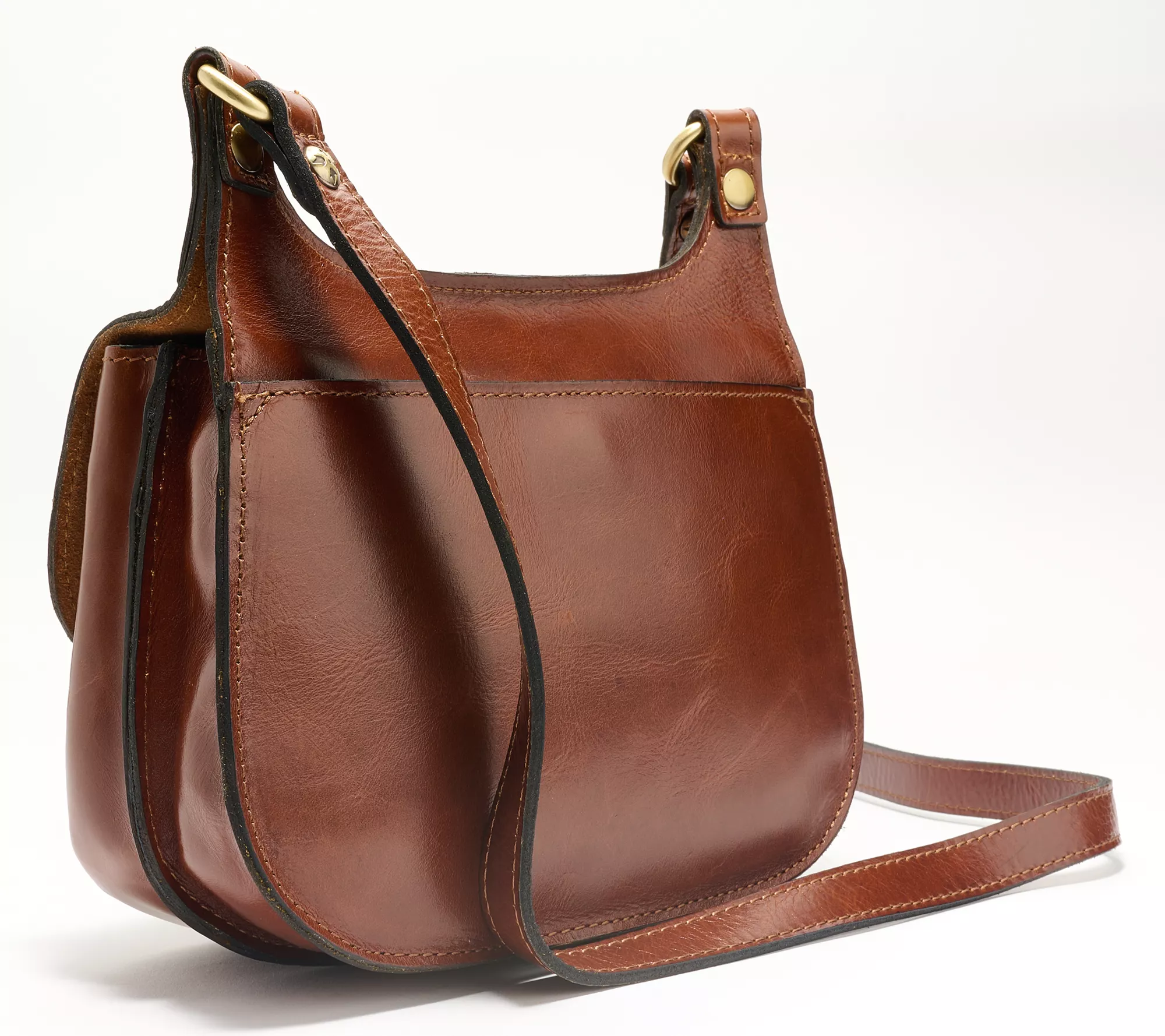 Patricia Nash Linny Leather Shoulder Saddle Bag