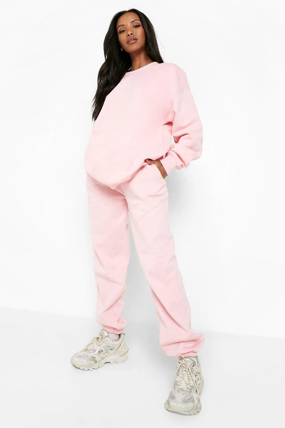 Petite Oversized Sweat & Jogger Tracksuit